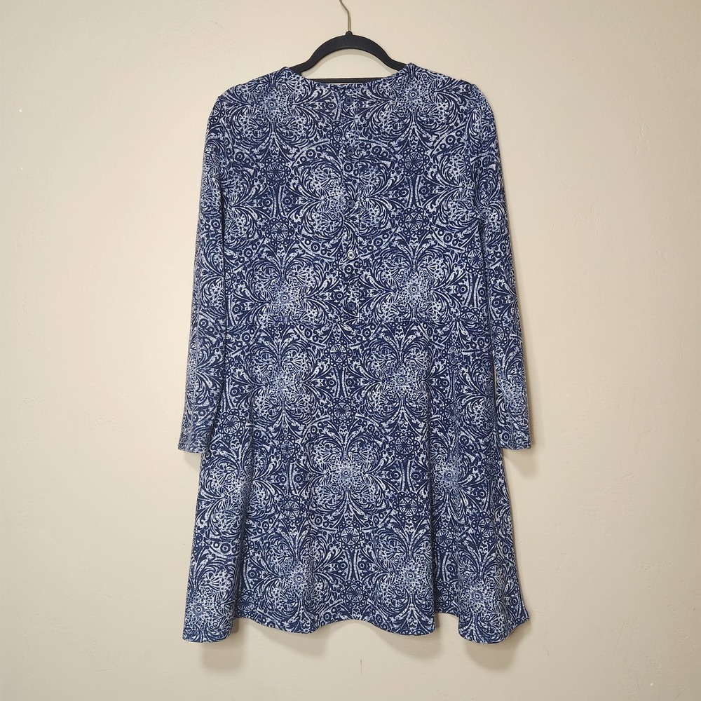 Chicos Blue Long Sleeve Tunic Pockets Size 1P Medium Petite - Picture 5 of 6